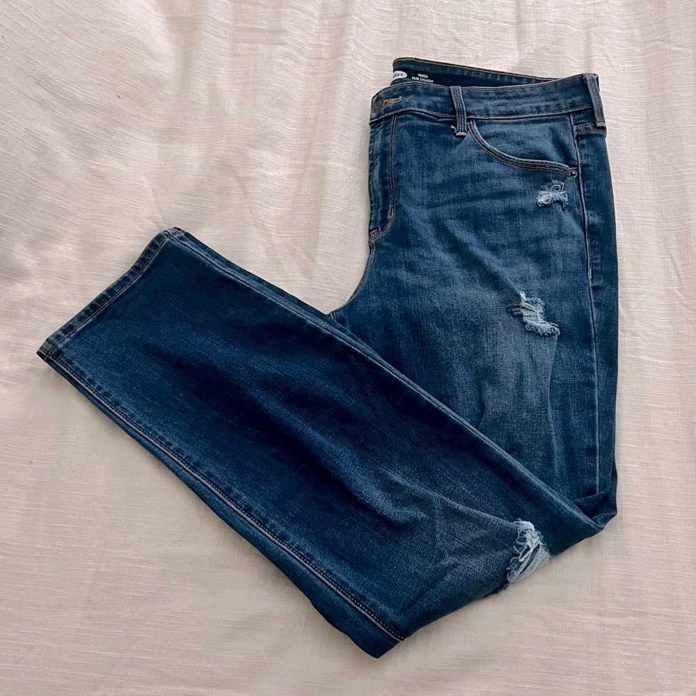 Old Navy Slim Straight Distressed Jeans Women’s Size 16
